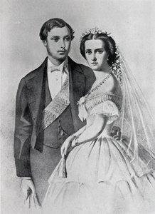 El Rey Eduardo y la Reina Alejandra en el momento de su matrimonio de English School